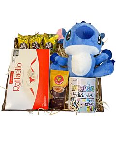 Caixa Presente Parabéns com Pelúcia Stitch