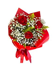 Buquê 3 Rosas Vermelhas 